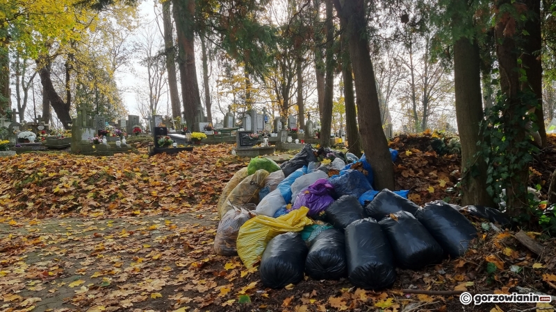17/21 Hałdy śmieci zalegają na cmentarzu Świętokrzyskim