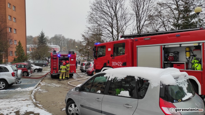 5/6 Pożar w piwnicy bloku przy ul. Widok