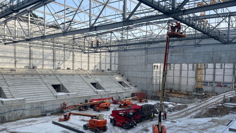 4/14 Postęp prac przy budowie hali widowiskowo-sportowej w Gorzowie - grudzień 2022