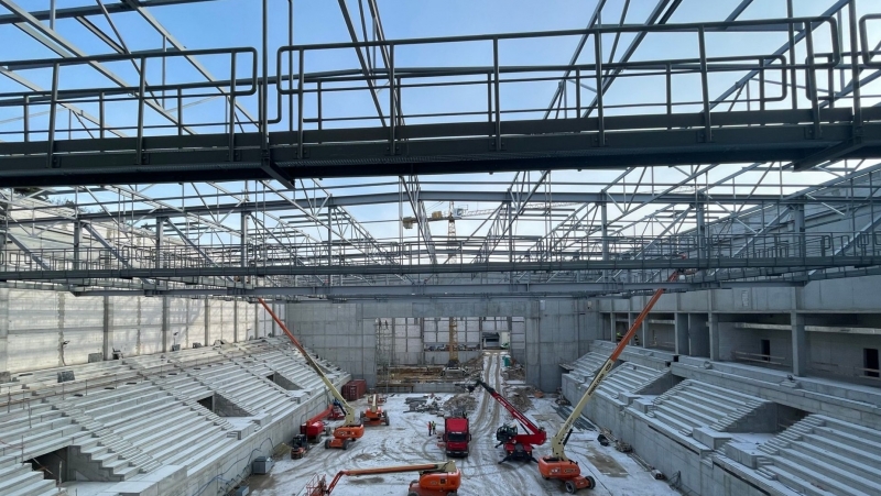 6/14 Postęp prac przy budowie hali widowiskowo-sportowej w Gorzowie - grudzień 2022