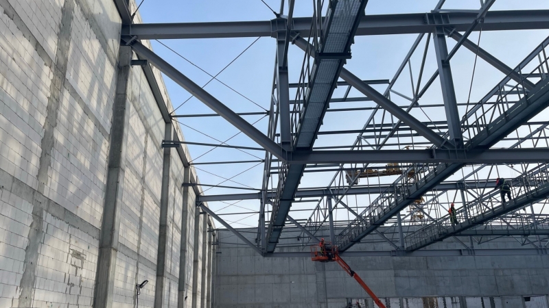 7/14 Postęp prac przy budowie hali widowiskowo-sportowej w Gorzowie - grudzień 2022