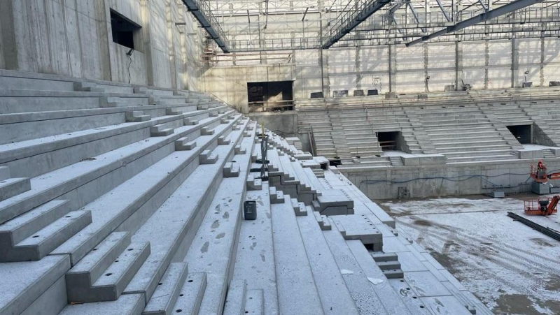 10/14 Postęp prac przy budowie hali widowiskowo-sportowej w Gorzowie - grudzień 2022