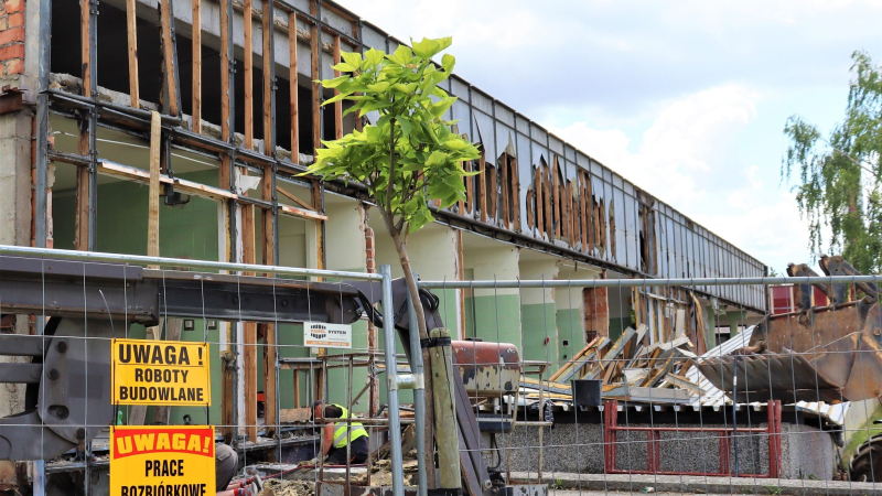 3/7 Wielka demolka na Dekerta. Trwa rozbiórka dawnej stacji krwiodawstwa w Gorzowie