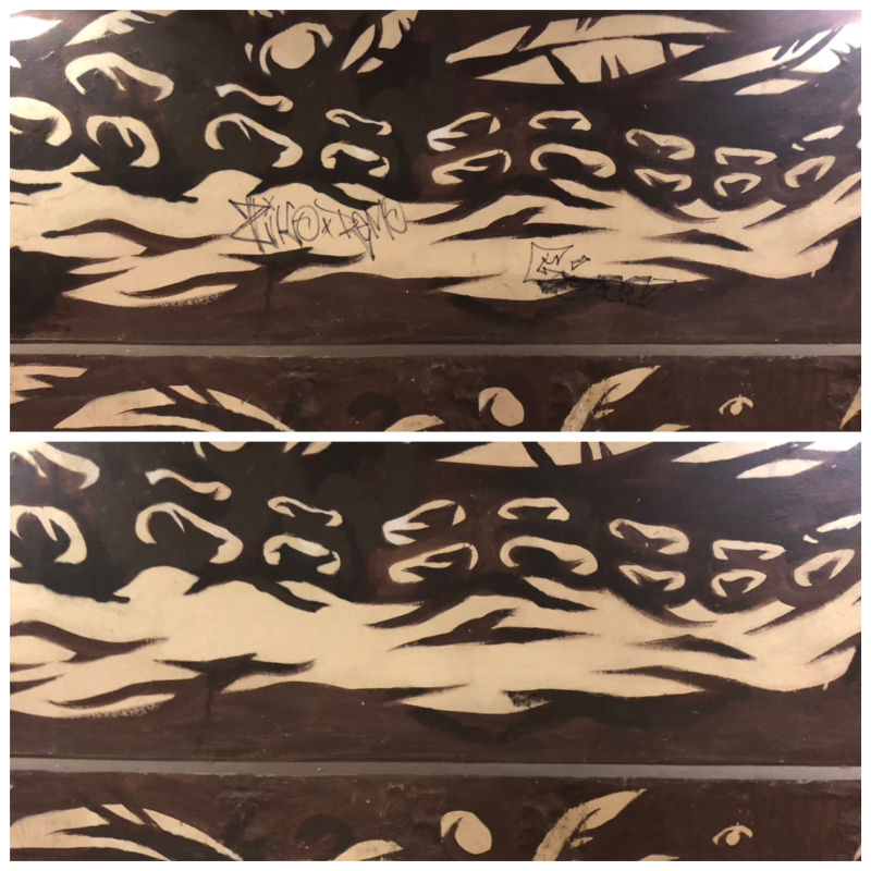 6/13 Usunięte bazgroły z murów przejścia podziemnego w centrum Gorzowa