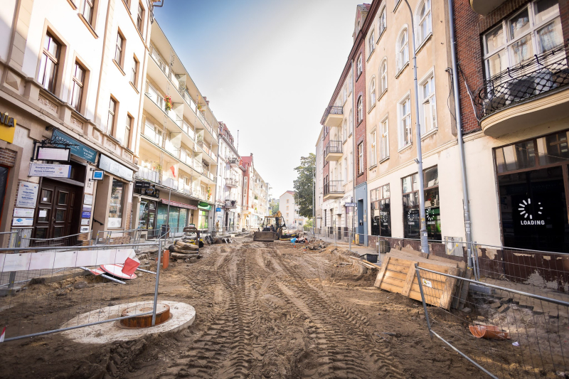 11/16 Wznowiono prace przy ul. Hawelańskiej i Wełniany Rynek w Gorzowie