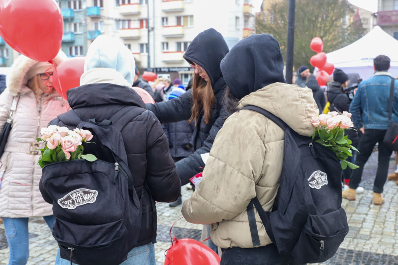 14/18 Walentynki 2024 w Gorzowie. Las czerwonych serc na Starym Rynku