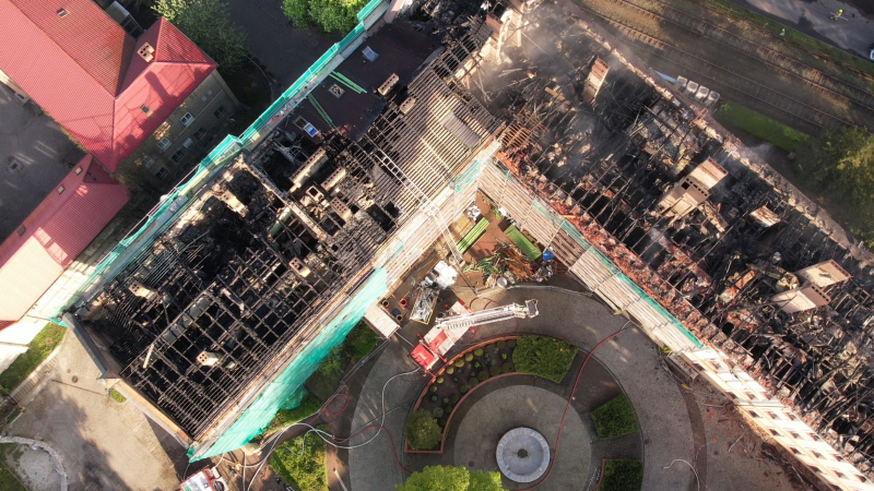 11/20 Spalony budynek AJP w Gorzowie