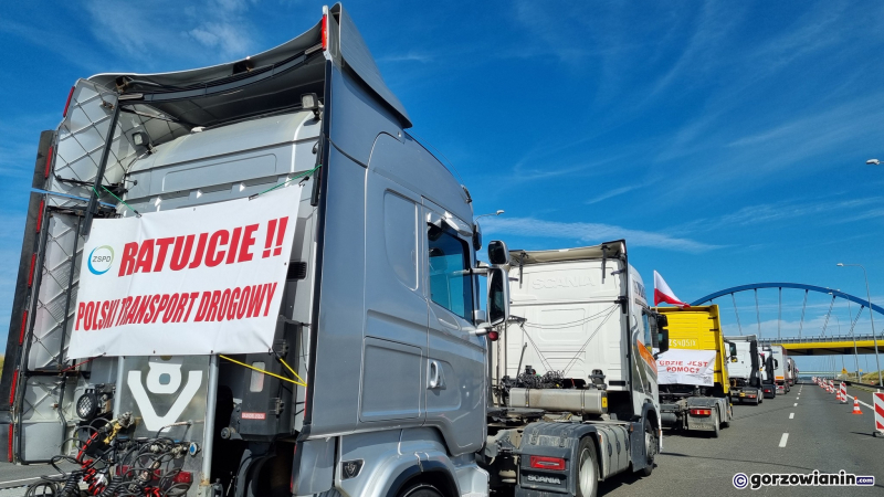 8/9 Protest przewoźników na węźle S3 w Pyrzycach