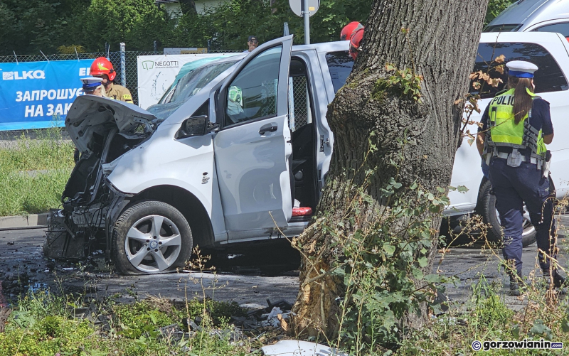7/10 Kierujący mercedesem uderzył w drzewo przy Kostrzyńskiej