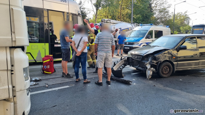 8/8 Zderzenie ciężarówki, kii i tramwaju na Podmiejskiej