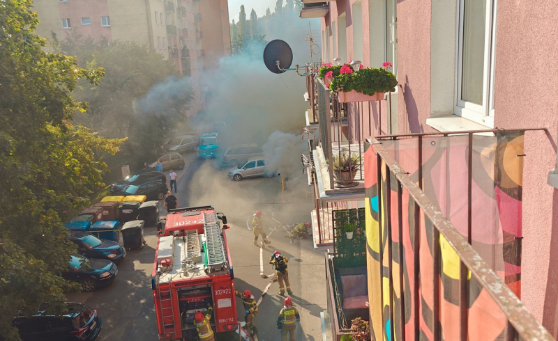 3/6 Pożar mieszkania w bloku przy ul. Nowej