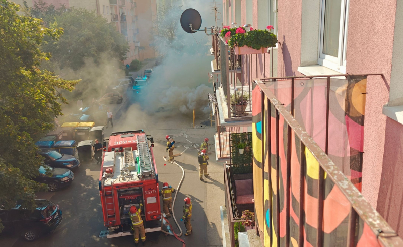 4/6 Pożar mieszkania w bloku przy ul. Nowej