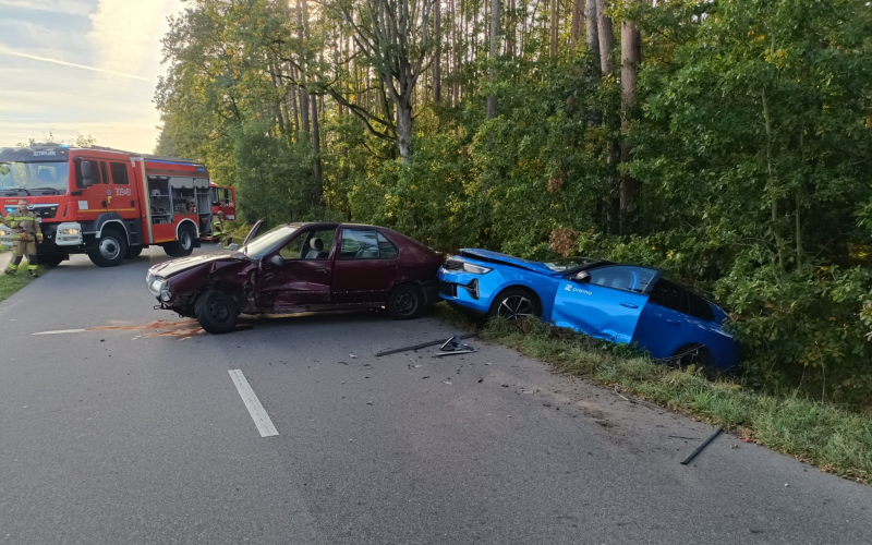 2/5 Zderzenie renault i opla w Witnicy