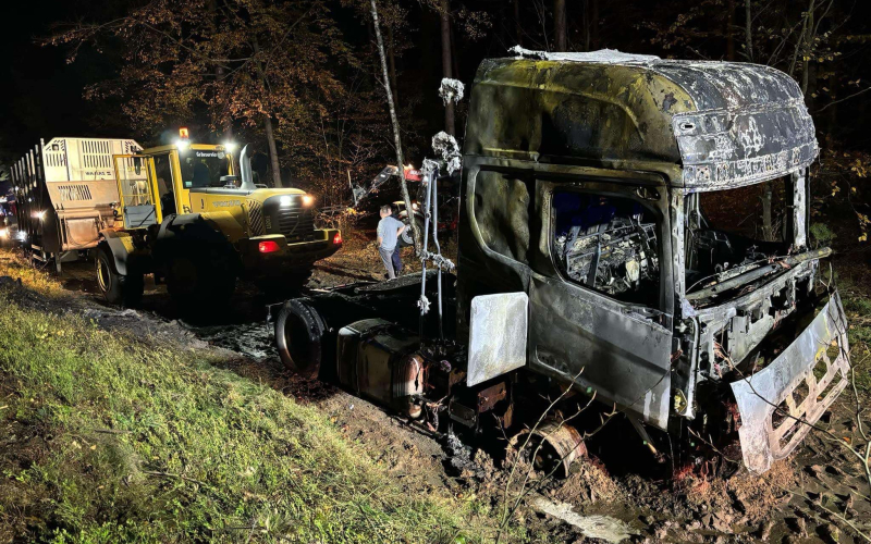 4/4 Pożar ciężarówki w Łośnie