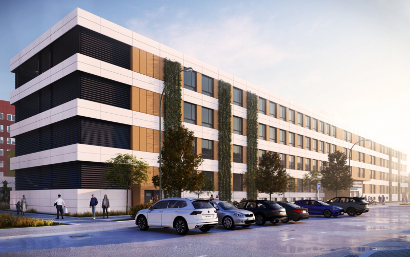 3/4 Wizualizacja przebudowy szpitala przy Dekerta