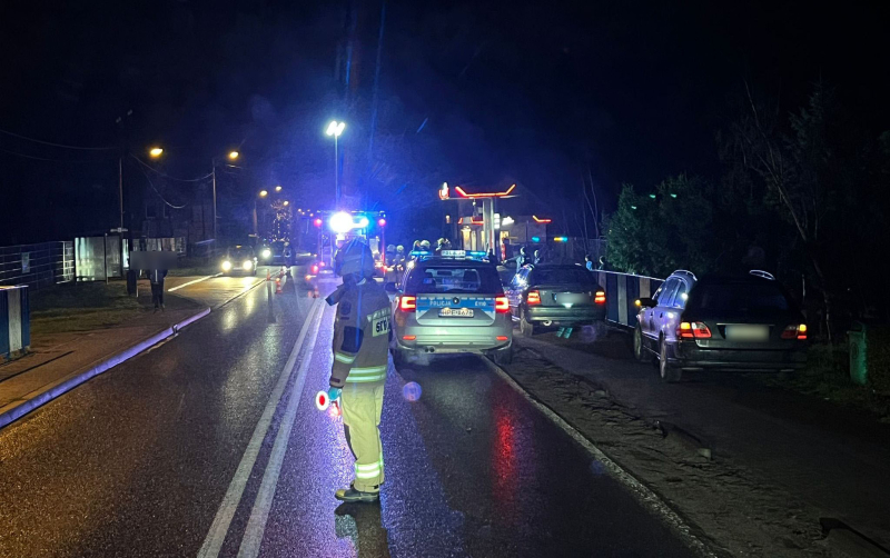 4/4 Kierujący BMW uderzył w słupki na poboczu drogi