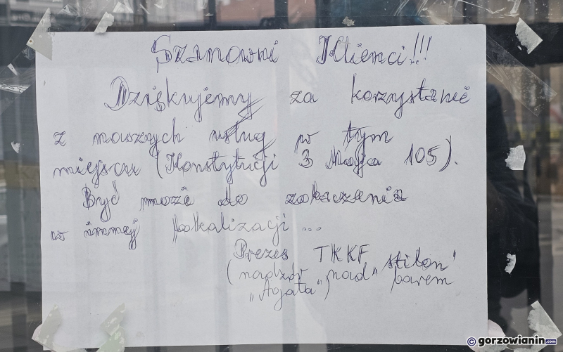 4/5  Bar Agata w Gorzowie zamknięty na stałe