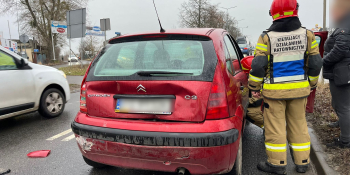 Zderzenie trzech pojazdów na Podmiejskiej