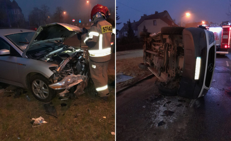 5/5 Zderzenie forda i busa na rondzie Wyszyńskiego