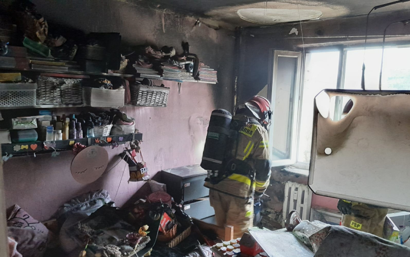 10/13 Pożar mieszkania przy ul. Gwiaździstej w Gorzowie