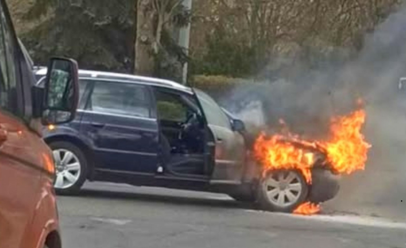 4/4 Pożar audi na rondzie Myśliborskim