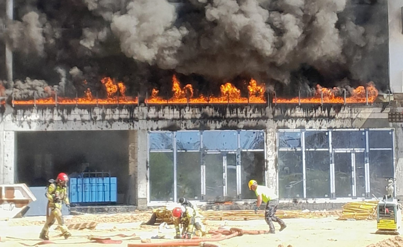 16/16 Pożar na terenie budowy na os. Europejskim w Gorzowie