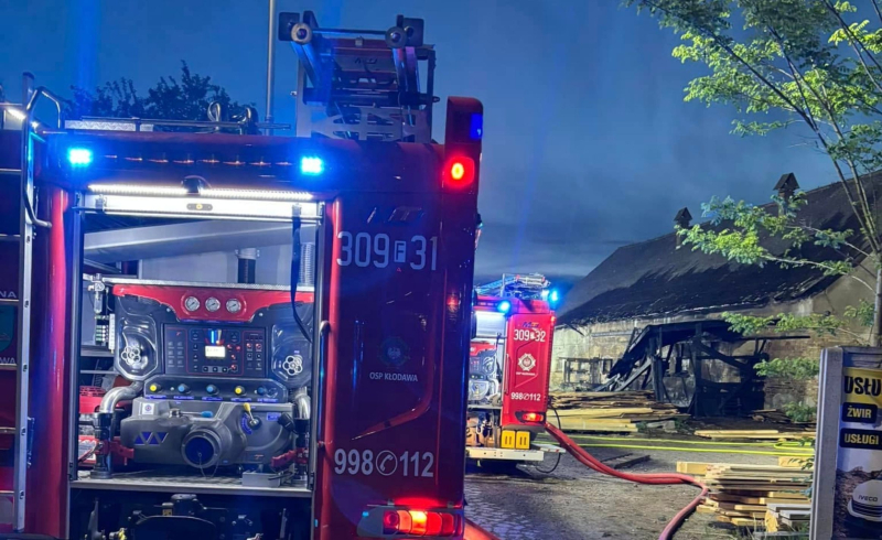 5/7 Pożar na terenie tartaku w Kłodawie