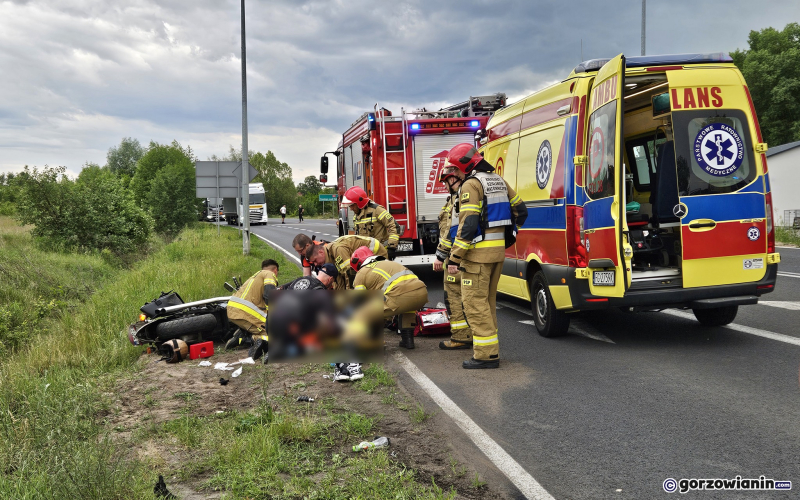 5/8 Wypadek na Kasprzaka. Zderzenie skody i motocyklisty