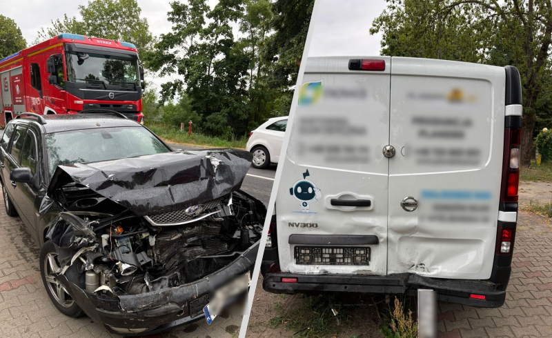 7/7 Zderzenie nissana, forda i fiata w Łupowie