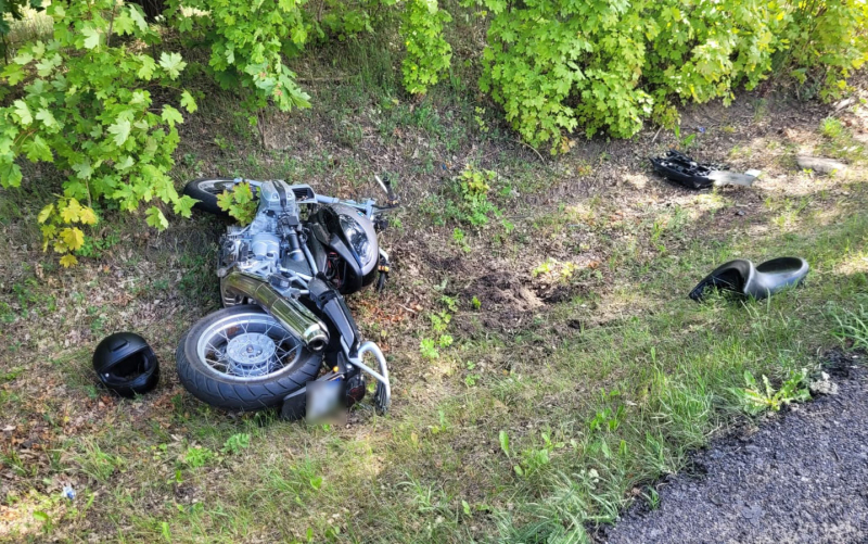 5/6 Zderzenie motocykla i volkswagena w Kłodawie