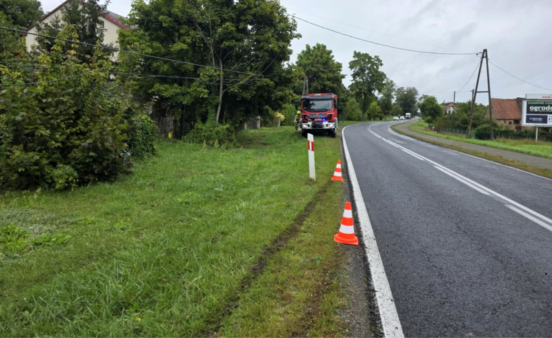 4/10 Kierujący oplem ściął drewniany słup w Motylewie