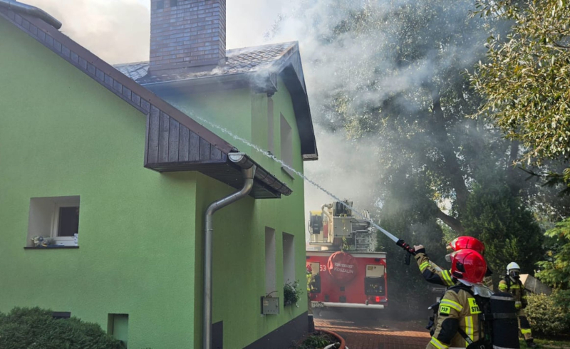 4/6 Pożar domu przy ul. Siedlickiej w Gorzowie