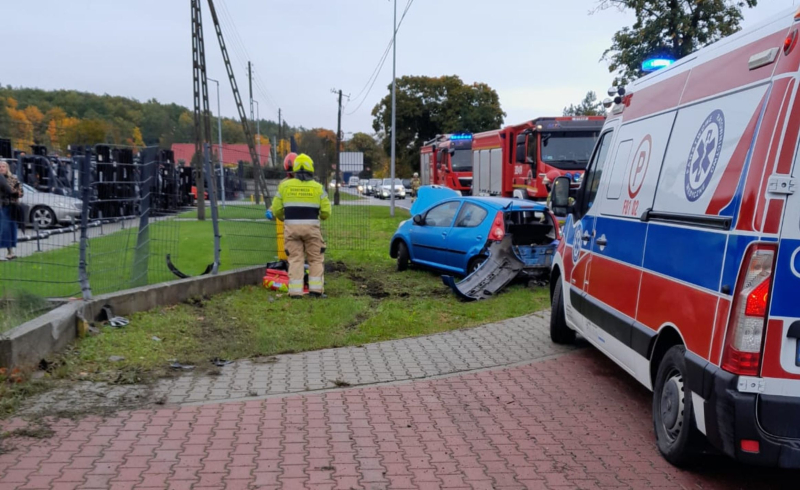 4/7 Kierująca peugeotem uderzyła w ogrodzenie w Motylewie