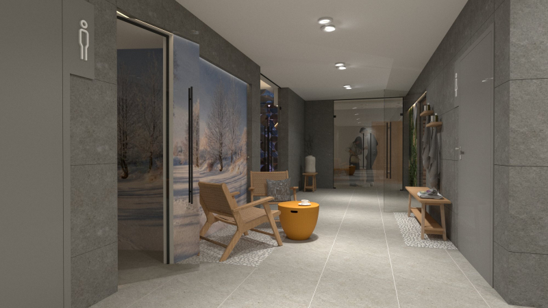 2/8 Wizualizacje nowej strefy saun w Słowiance