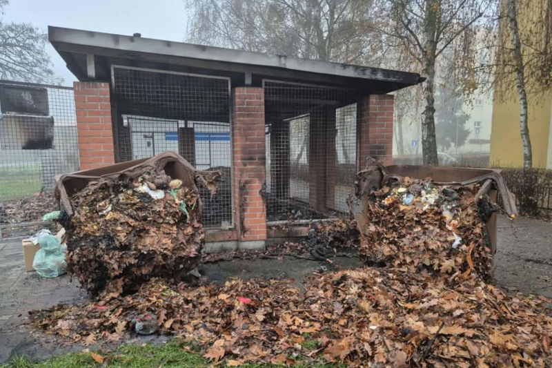 3/5 Pożar altany śmietnikowej na Narutowicza