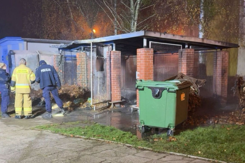 5/5 Pożar altany śmietnikowej na Narutowicza