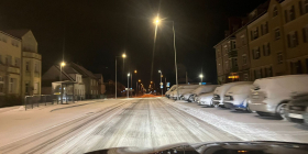 Nocne opady śniegu w Gorzowie