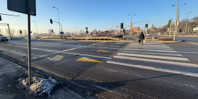 Starte żółte linie na rondzie Santockim w Gorzowie