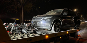 Zderzenie Skody i motocyklisty na Szczecińskiej