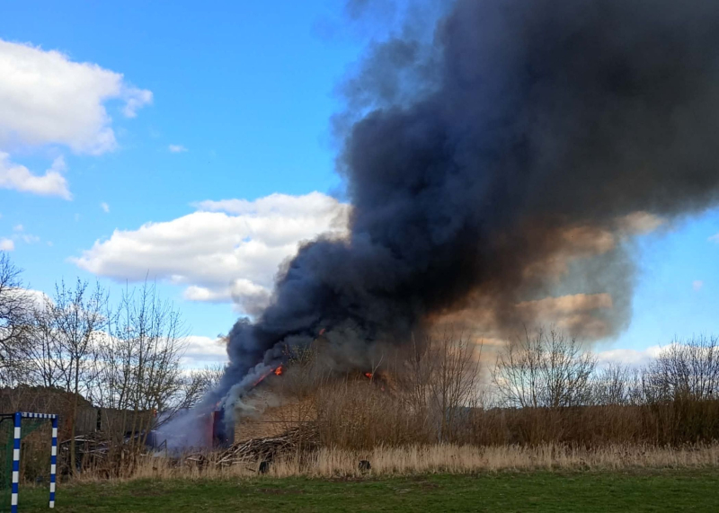 Pożar stodoły w Wysokiej