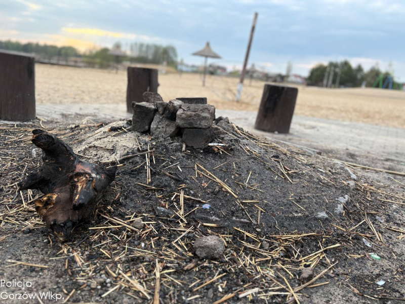 9/9 Niszczyli i palili plażowe parasole w ognisku nad jeziorem w Karninie