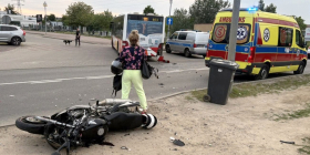 Zderzenie autobusu MZK i motocyklisty na Żwirowej
