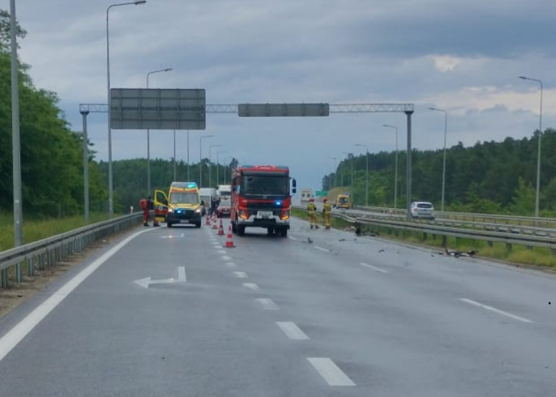 1/9 Wypadek na S3 na węźle Gorzów Zachód