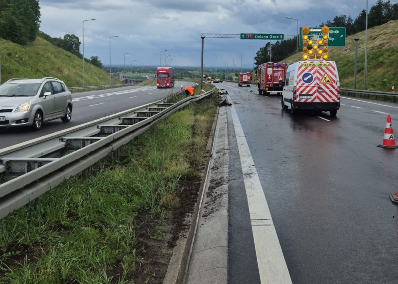 3/9 Wypadek na S3 na węźle Gorzów Zachód