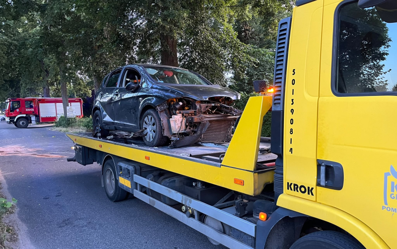 10/11 Wypadek w Jeninie. Seat uderzył w drzewo