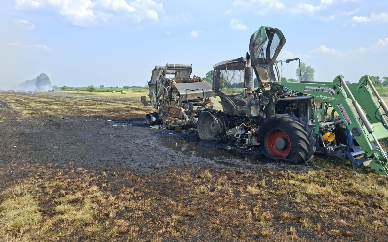 3/3 Pożar ciągnika i prasy w Baranowicach