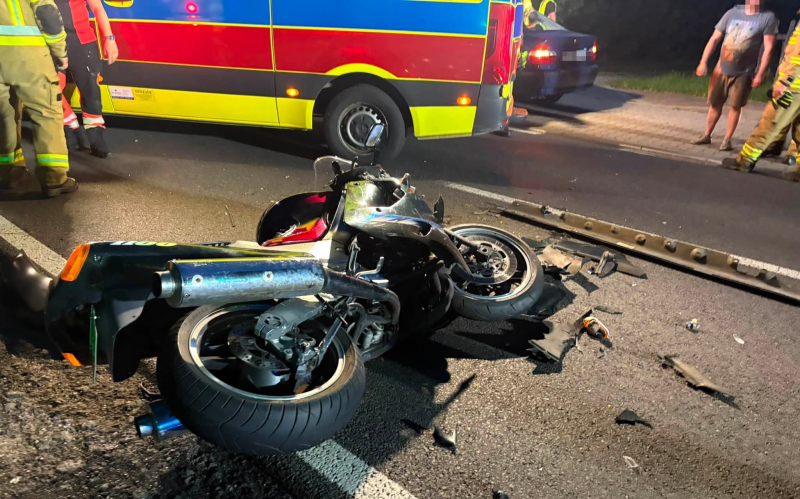 1/4 Zderzenie motocykla i BMW w Kłodawie