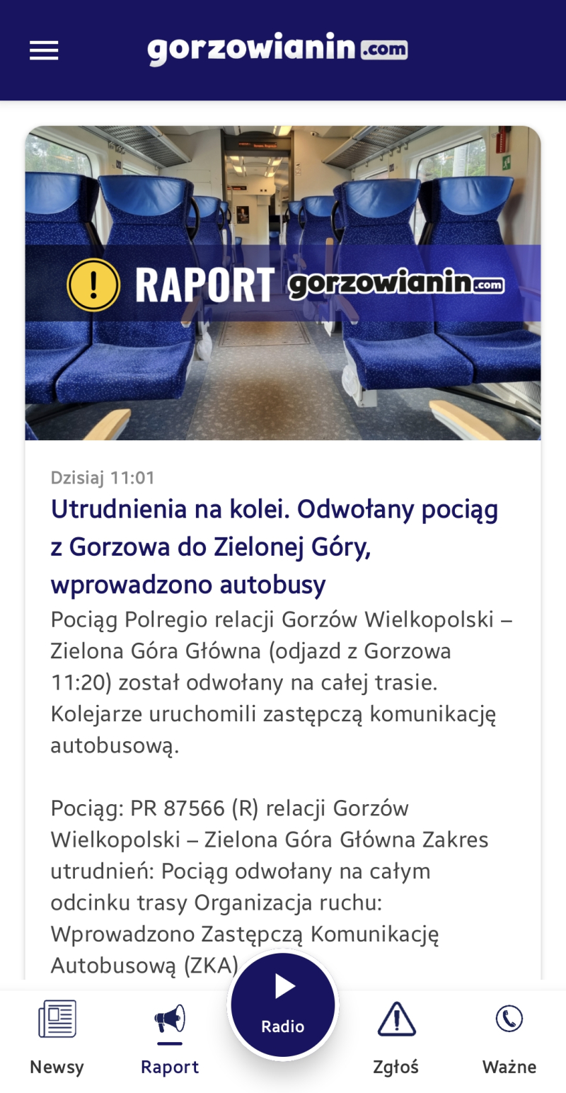 2/6 Aplikacja gorzowianin.com: Pierwsze cyfrowe radio w Gorzowie i narzędzie do zgłaszania usterek