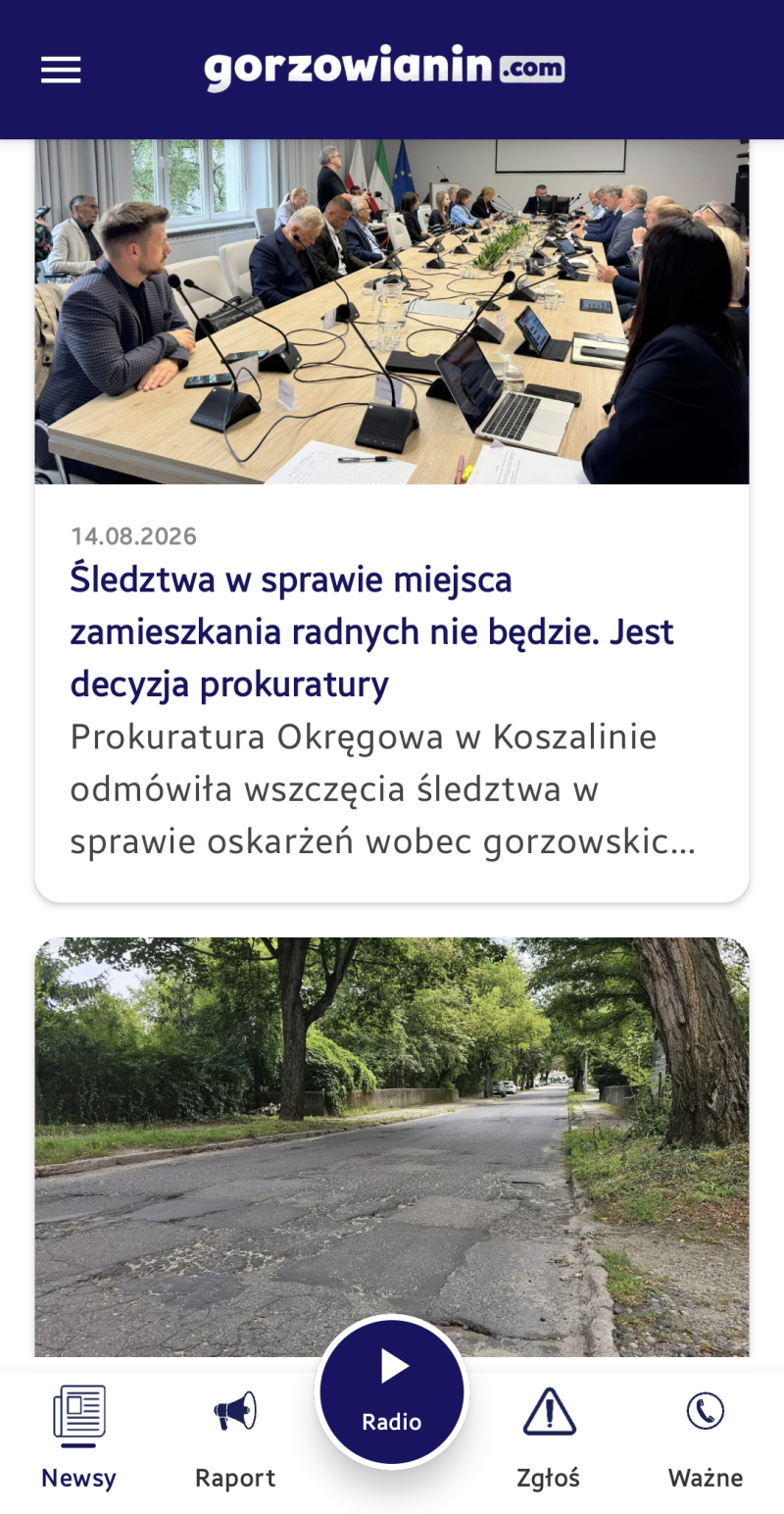 4/6 Aplikacja gorzowianin.com: Pierwsze cyfrowe radio w Gorzowie i narzędzie do zgłaszania usterek
