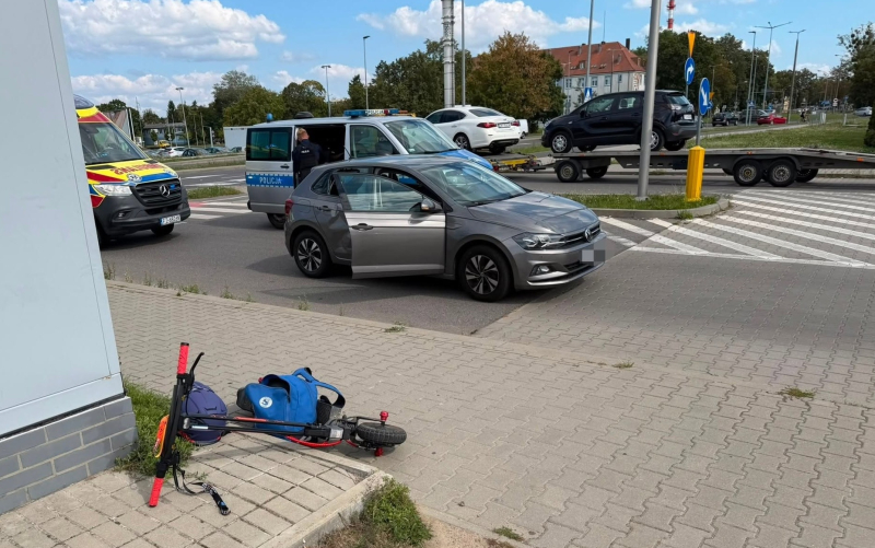 3/3 Zderzenie 13-latka na hulajnodze i Volkswagena na Myśliborskiej
